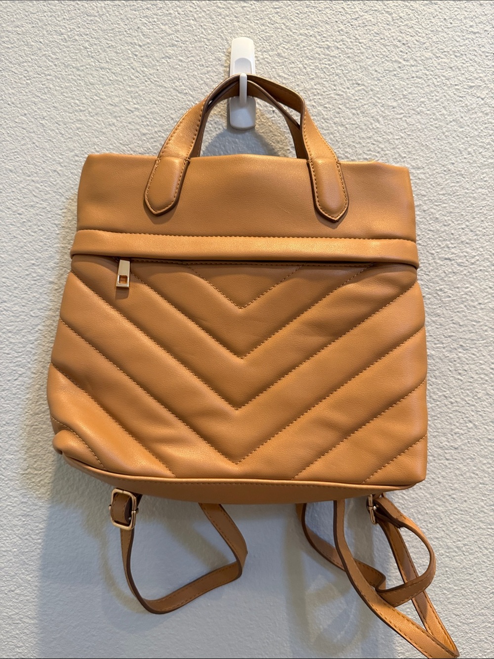A New Day Women’s Tan Quilted Women’s Backpack Purse